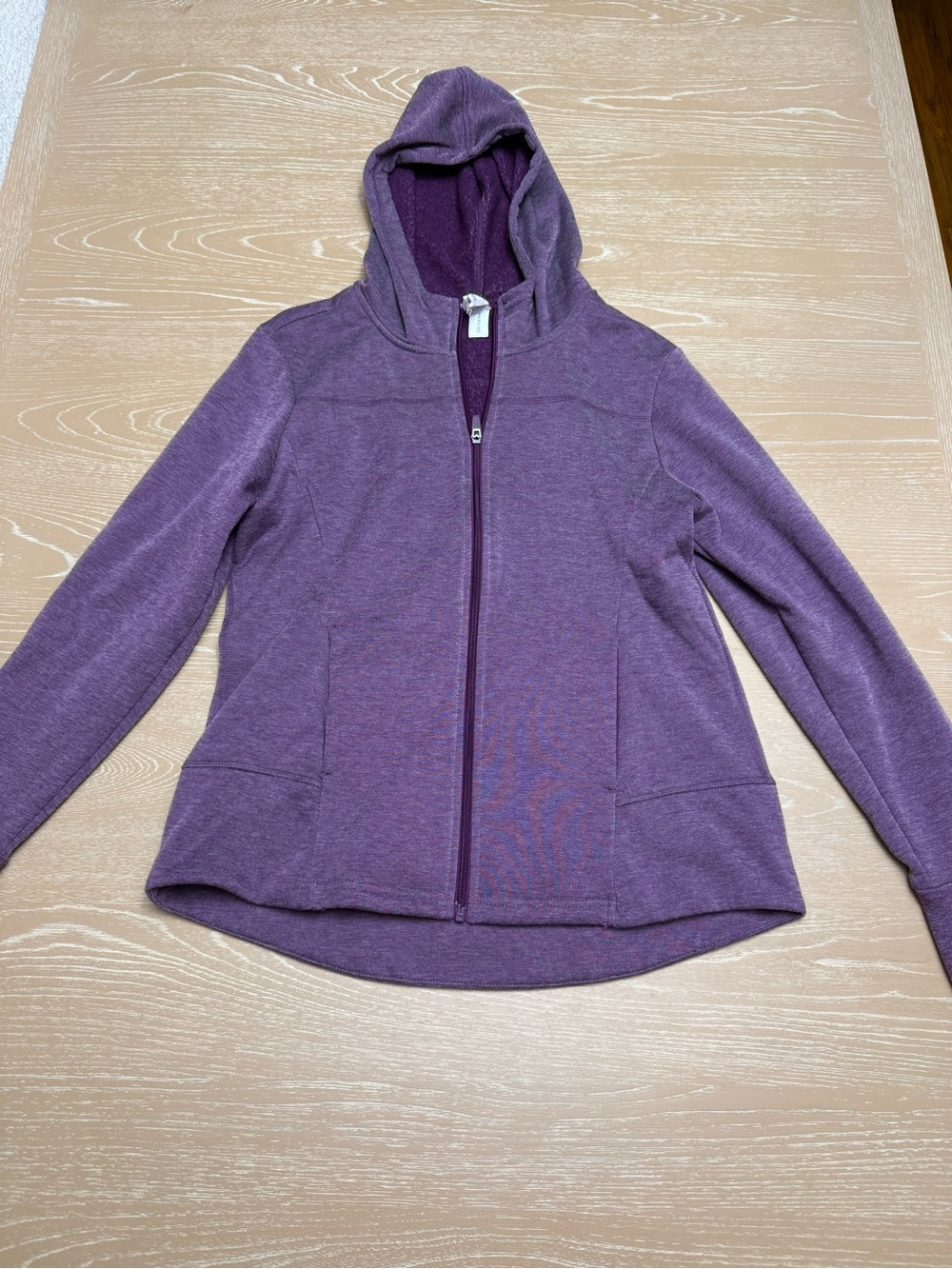 Danskin Purple Hooded Zip-Up Utility Jacket